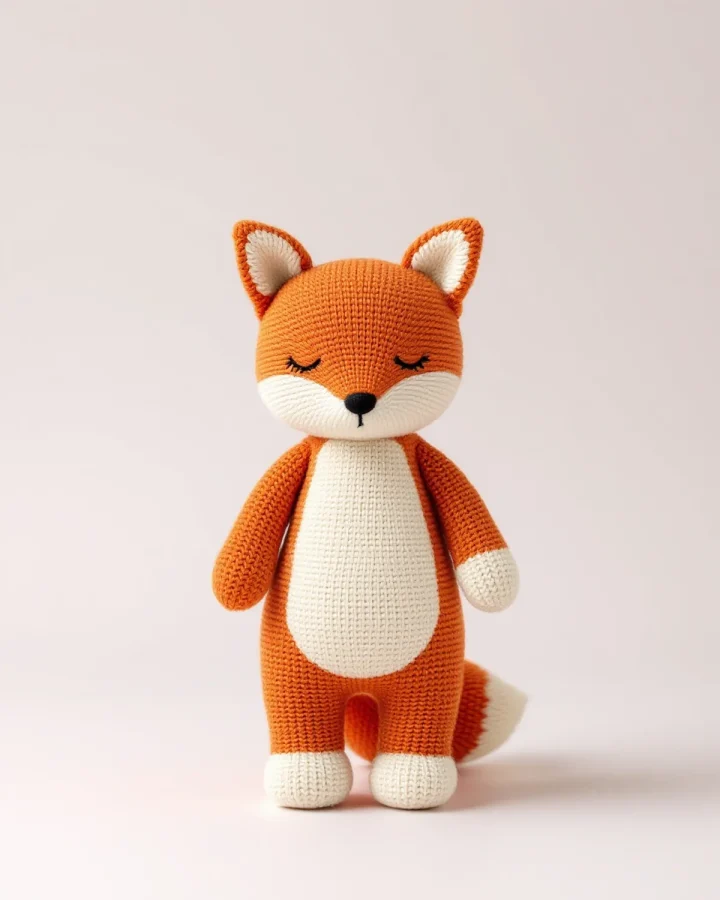 Peluche renard en tricot