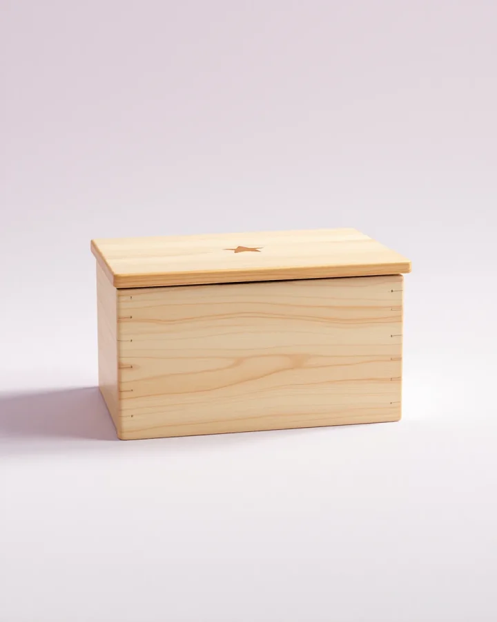 Boîte à souvenirs en bois gravée